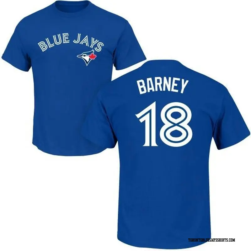 Men's Toronto Blue Jays ＃18 Darwin Barney Royal Roster Name & Number T-Shirt