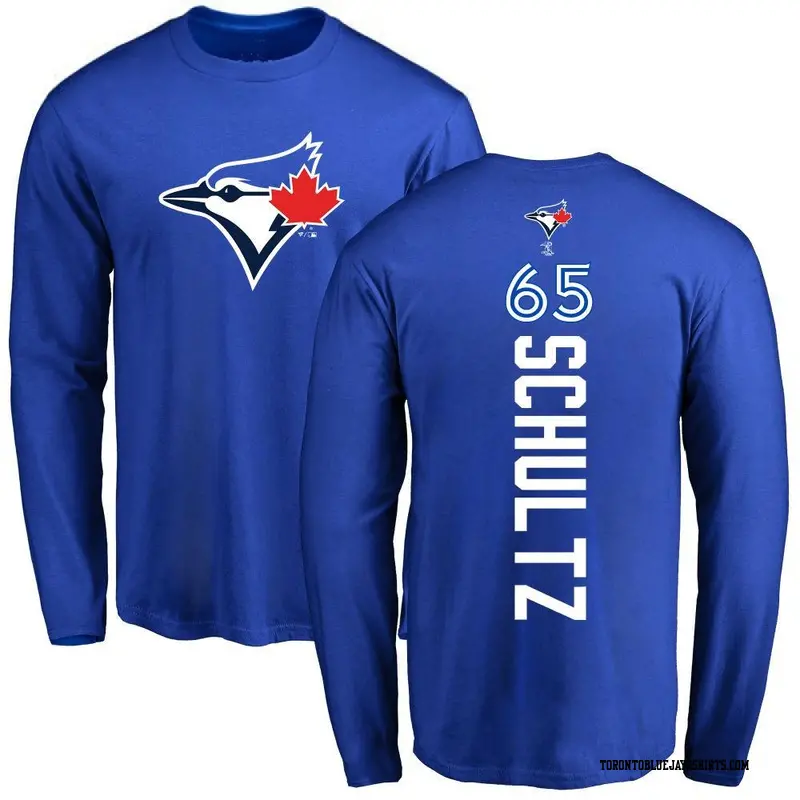 Men's Toronto Blue Jays ＃65 Paxton Schultz Royal Backer Long Sleeve T-Shirt