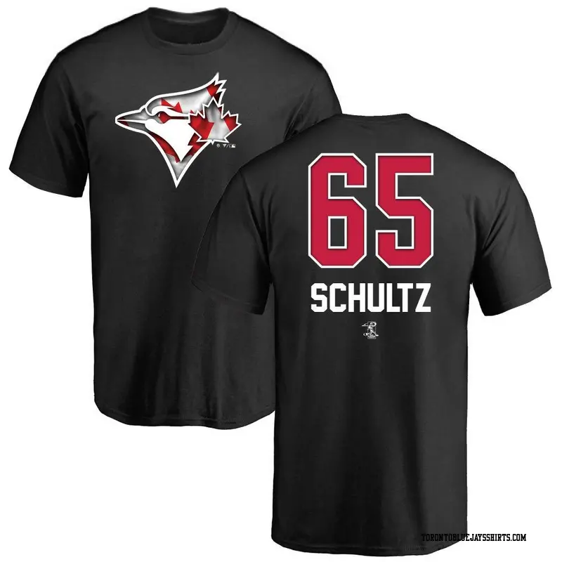 Youth Toronto Blue Jays ＃65 Paxton Schultz Black Name and Number Banner Wave T-Shirt