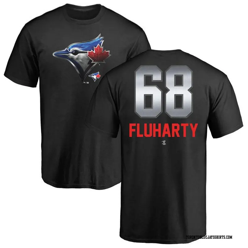 Youth Toronto Blue Jays ＃68 Mason Fluharty Black Midnight Mascot T-Shirt